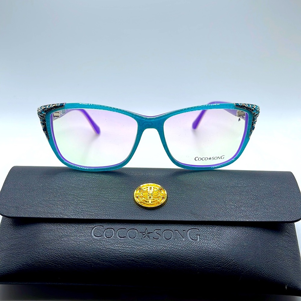 NWOT. Coco Song women’s Optical frames. Turquoise, red, and purple frames.